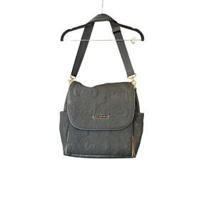 Petunia Pickle Bottom Black Floral Boxy Deluxe backpack diaper bag